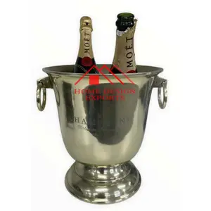 热卖铝制香槟冰桶，带定制标志，接受婚礼派对装饰金属酒柜，带定制标志