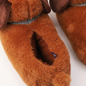 Femme Femme Dames Filles Peluche Chiot Chien Teckel Animaux Personnalisés Jouet en Peluche <span class=keywords><strong>Chaussons</strong></span> Anti-dérapant <span class=keywords><strong>Bottes</strong></span> de Maison - Product Image 4