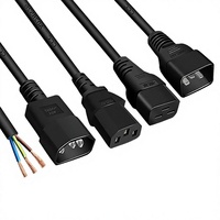 Câble d'alimentation pour serveur PDU en cuivre pur noir standard national 10A, fiches C13/C14/C19/C20, câble de connexion UPS à trois broches avec fils nus
