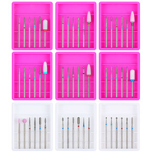 Juego de 6 brocas para uñas para máquina de manicura, 3/32 \ ", rebabas rotativas para cutículas y broca de diamante para uso en taladro de uñas - Product Image 2