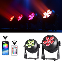 Projecteur LED PAR sans fil IP65 6*20W RGBWA UV 6-en-1 avec batterie et contrôle Wi-Fi via application pour mariages, fêtes, DJ, scènes et festivals de musique