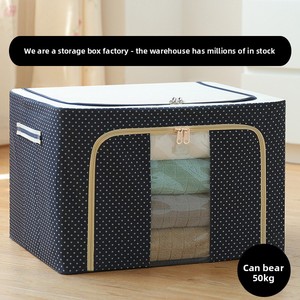 Caja de Almacenamiento de Tela Oxford, Plegable, para el Hogar, Tipo <span class=keywords><strong>Bai</strong></span> Na, Gran Capacidad, a Prueba de Polvo y Humedad, Móvil, Minimalista - Product Image 2