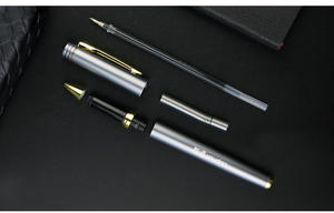 प्रचार प्लास्टिक जेल पेन सफेद गुलाबी रंग में 0.5 मिमी लेखन चौड़ाई काली स्याही के साथ - Product Image 6