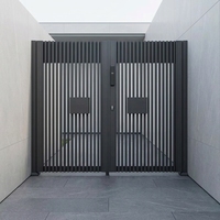 Portails doubles battants automatiques en alliage d'aluminium pour villa, avec design moderne et surface thermolaquée
