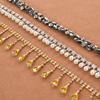 Vente en gros plus de styles de chaîne en métal avec perles de cristal en pierre et strass