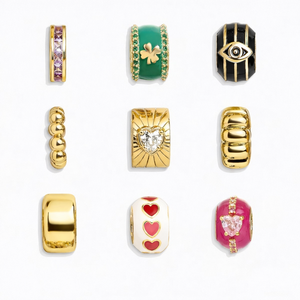 Abalorios <span class=keywords><strong>de</strong></span> latón dorado personalizados con esmalte colorido y circonitas para pulseras y collares DIY, accesorios <span class=keywords><strong>de</strong></span> joyería <span class=keywords><strong>de</strong></span> moda. - Product Image 1