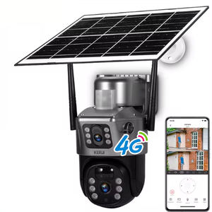 KERUI 4MP güneş kamera V380Pro 4G kamera kapalı güneş enerjili hareket algılama çift Lens güneş kamera açık gözetim CCTV - Product Image 1