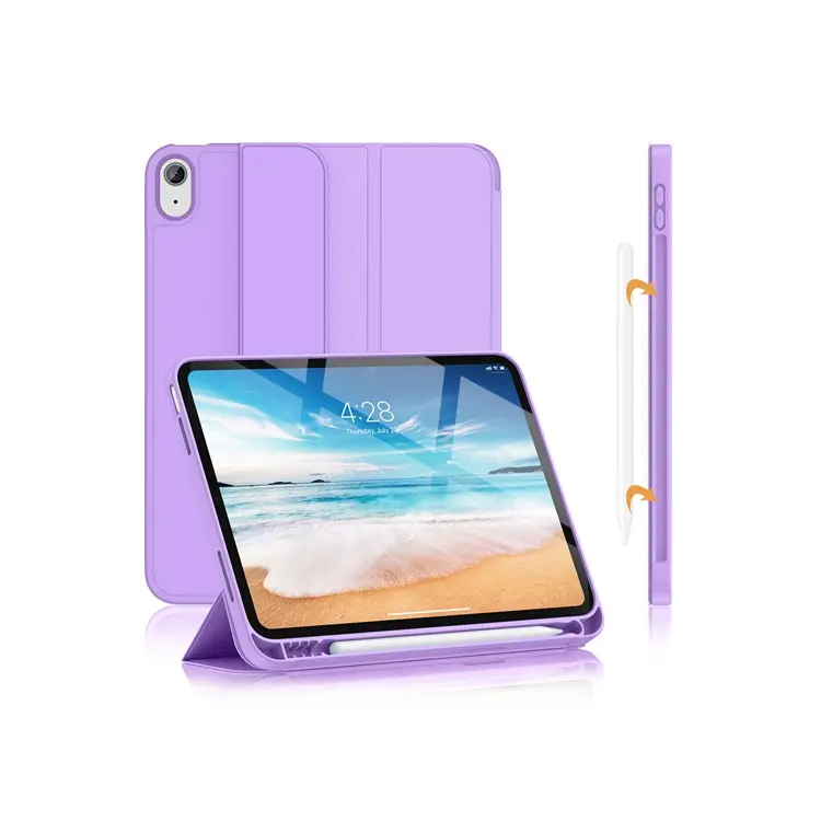 2022 New Customized Luxury Smart Cover for iPad 10 Case Pencil Holder Clear Shockproof Case for iPad 10th Generation Case