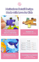 Rompecabezas de Animales Marinos Personalizados Premium de 100 Piezas, Corte por Chorro de Agua, Madera de Pino, Revestimiento Mate Antideslizante, OEM, Venta al por Mayor, Decoración del Hogar, Juguetes, Juegos