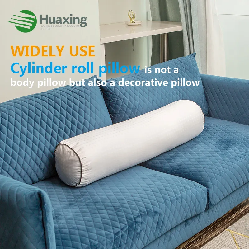 100 % baumwollgehäuse OKEO-Tex Standard Polyester-Faserabfüllung langes rundes Bettstütze-Kissen für das Bett Unterstützung Schlafunterstützung