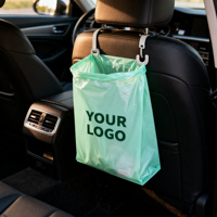 Sac poubelle portable pour voiture, suspendu, imperméable, en PE, jetable, avec logo personnalisé, pour le nettoyage et le rangement des véhicules