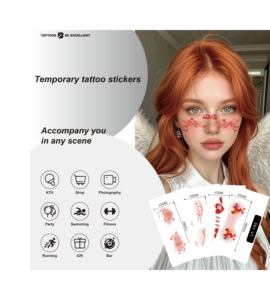 Le lentiggini delle <span class=keywords><strong>ragazze</strong></span> da donna arrossiscono con il cuore adesivi temporanei per tatuaggi accessori per il trucco Sexy impermeabili con la faccia decorativa del corpo in carta bianca - Product Image 6