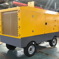 Compresseur d'air à vis portable puissant de 75 kW, alimenté au diesel, 10 m3/min, 8 bars, utilisé pour le forage, le sablage, usage industriel