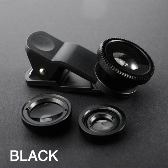 2022 Shopify Dropshipping Mobile Phone Camera Lens Kit 3-in-1 Wide Angle Macro Fish Eye Lens Aluminium Optical Glass FMC Green