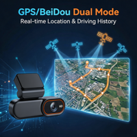 Caméra embarquée tout-en-un 4G LTE 2 canaux 2K+1080P double objectif avec GPS, visualisation en direct à distance, stockage cloud et surveillance de stationnement pour voiture