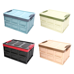 Large Capacity Airtight Foldable PP Plastic Storage Boxes Bins With Flat Lid