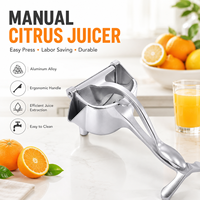 Hoge kwaliteit handmatige citruspers voor sinaasappels & citroenen, aluminiumlegering, antiaanbaklaag, handpers voor de keuken