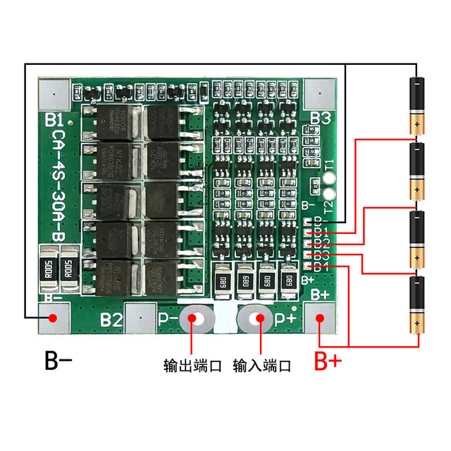 BMS 4S 3.2V 3.7V 30A LiFePO4 Lithium Battery Charge Protection Board 12V 14V Balanced BMS Blue Board
