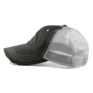 Casquettes de baseball personnalisées à 5 panneaux, design sportif, effet usé, pour hommes et femmes - 100% coton, tissu en maille, casquette unie réglable - Unisexe - Product Image 3