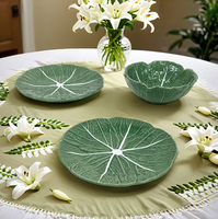 Service de table en porcelaine polie 3D gaufrée écologique, best-seller, design solide et durable, blanc moderne pour mariages et hôtels