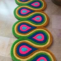 Tapis de salle de bain demi-cercle en forme d'orange fruits amusants tapis doux de salle de bain moelleux tapis tuftés en peluche