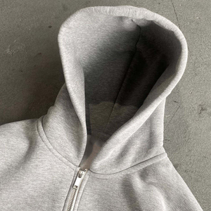 <span class=keywords><strong>Sweat</strong></span>-shirt en molleton uni noir et gris, lourd, 500 g/m², coton, surdimensionné, ample, à capuche, coupe courte, M70 - Product Image 3