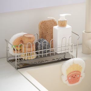 ชั้นวางจานสแตนเลสทรงสี่เหลี่ยมสำหรับอ่างล้างจานในครัว พร้อมด้านข้างหนาพิเศษ แบบตั้งพื้นสำหรับจัดระเบียบตู้ - Product Image 4