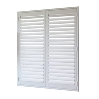 Volets de fenêtre en bois faux-bois PVC à lamelles fixes et mobiles de luxe pour l'intérieur, style européen et australien