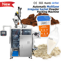 Machine d'emballage automatique multi-voies pour sachets de formes irrégulières, pour boissons instantanées, thé vert, thé noir, café moulu et poudre