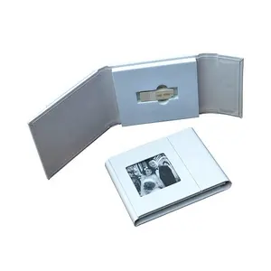 Custom Leather Fabric Linen velvet magnet USB flash drive stick packaging gift box case