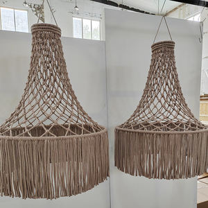 Grand <span class=keywords><strong>abat</strong></span>-<span class=keywords><strong>jour</strong></span> en macramé moderne à nœuds apparents, style mexicain, pour la <span class=keywords><strong>d</strong></span>écoration de bars et de maisons, avec fonctionnalité <span class=keywords><strong>d</strong></span>'élément <span class=keywords><strong>d</strong></span>'ambiance - Product Image 4