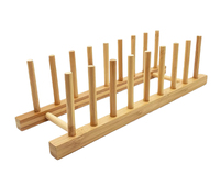 Étagère à vaisselle en bambou personnalisée à 8 emplacements, support en bois pour assiettes, bols, tasses et planches à découper, organisateur de cuisine