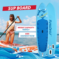 Vente en gros et dropshipping depuis l'entrepôt UE : Planche de paddle gonflable rouge tout-terrain super large 335 cm, charge lourde 190 kg, livraison rapide