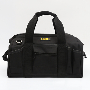 Wide Mouth Waterproof <b>Tool</b> <b>Bag</b> 39 Pockets Black <b>Tool</b> <b>Tote</b> Organizer with Adjustable Shoulder Strap OEM/ODM Customizable - Product Image 5