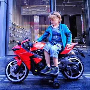 Moto électrique pour enfants de 6 à 8 ans, jouet rechargeable, design blanc et vert, grande taille, moto à deux roues pour garçons et filles - Product Image 3