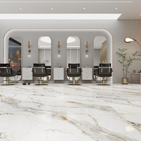 Carreaux de porcelaine effet pierre de luxe 600x1200mm, effet marbre brillant, antidérapants, résistants à l'usure, épaisseur 9mm, pour salle de bain de supermarché