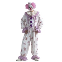 Combinaison élégante de clown pastel avec imprimé floral - Costume d'Halloween et de fête