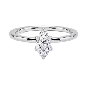 Romantic Wedding Moissanite <b>Ring</b> with 925 Silver Natural Diamond Solitaire Classic Style Silver Plated for Parties - Product Image 1