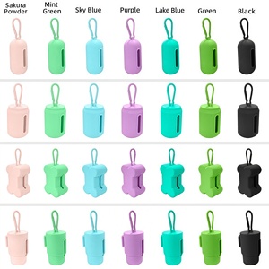 Multi Color Silicone Pet Poop Bag Dispenser Custom Logo Portable Dog Waste Bag Holder With Hook for Dog Walking - Product Image 1
