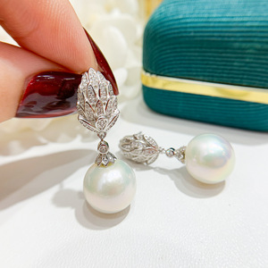 Accesorios de Plata S925 para DIY con Perlas, Cuentas de 7-9mm, Modelo 22013, Soporte Hueco para Pendientes de Perlas Múltiples, Joyería de Moda - Product Image 2