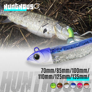Leurre de pêche souple en silicone noir <span class=keywords><strong>Minnow</strong></span> 120g 155mm, tête plombée, corps souple, leurre de pêche souple noir <span class=keywords><strong>Minnow</strong></span> - Product Image 1