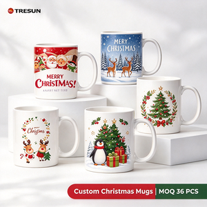 1. Taza de Sublimación Navideña Personalizada, Taza de Café de Cerámica Blanca de 11 oz, Logotipo Personalizado, Foto, Regalo Promocional Navideño - Product Image 1