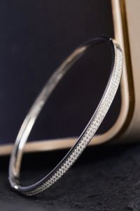 Xinfly 18kt Pure Gold Natural Diamond Half Circle Full Diamond <b>Bracelet</b> - Product Image 5
