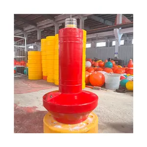 Factory Custom 700*1200mm Red Cylindrical Floating Buoy Tall Marine Plastic Navigation Buoys Sea Markers for sale