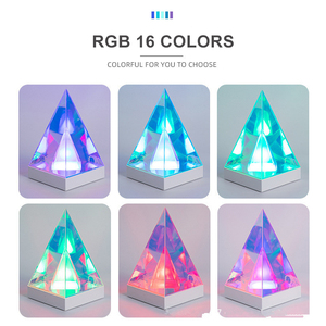 Thiết kế mới USB sạc 3D vuông trang trí bàn đèn RGB Acrylic Cube <span class=keywords><strong>LED</strong></span> ánh sáng ban đêm cho thanh nhà cạnh giường ngủ - Product Image 4