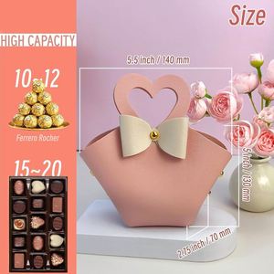 Mini Bolsas de Regalo para Dulces con Asa, Bolsas de Regalo en Forma de Corazón con Lazo Coqueto - Product Image 2