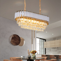 Lustre de plafond rond de luxe pour intérieur, noir et or, LED, moderne, en cristal, luminaires suspendus pour la maison