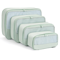 4 pièces en nylon léger de compression Cubes d'emballage à fermeture éclair Organisateurs de voyage pour valises Sacs à dos Casual Luxury Outdoor