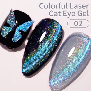 Esmalte de Uñas Semipermanente con Brillo <span class=keywords><strong>Azul</strong></span>, Gel UV para Arte de Uñas, Suministros para Uñas, Gel Magnético Láser Colorido Efecto Ojo de Gato - Product Image 5