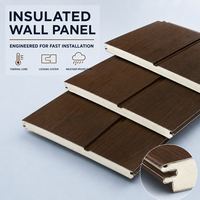 Panneau d'isolation murale ignifuge 16 mm en PU sandwich avec revêtement métallique pour finition de façade de bâtiment